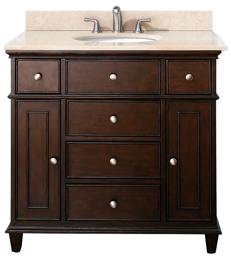 Avanity Windsor 36" Wide Walnut Vanity Combo