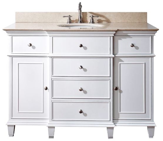 Avanity Windsor 48" Wide White Vanity Combo