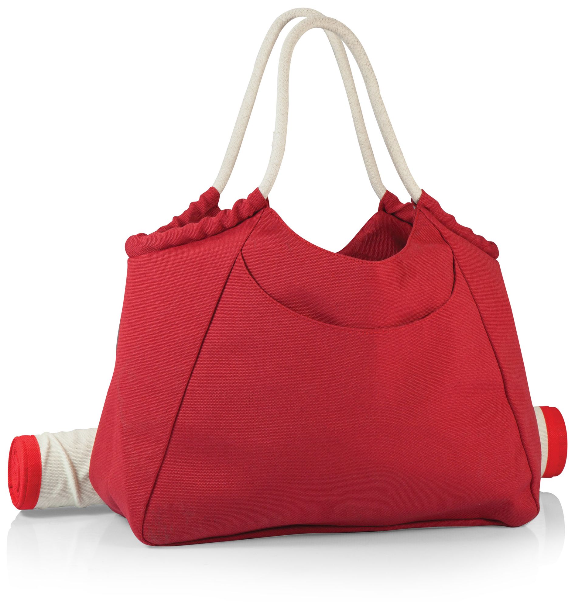 Cabo Red Beach Tote with Bamboo Mat