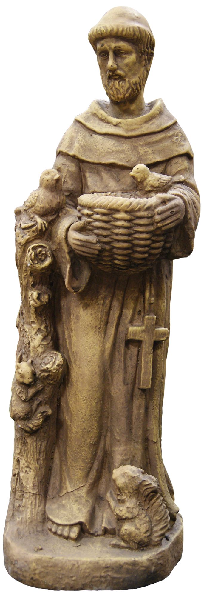 Bird Feeding St. Francis 24" High Small Outdoor Statue