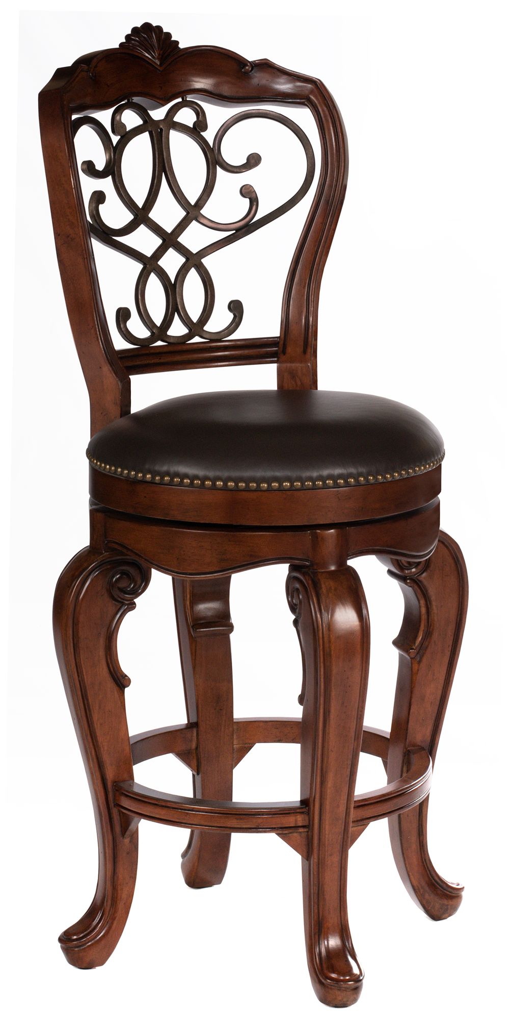 Hillsdale Burrell 32" Brown Cherry Swivel Bar Stool