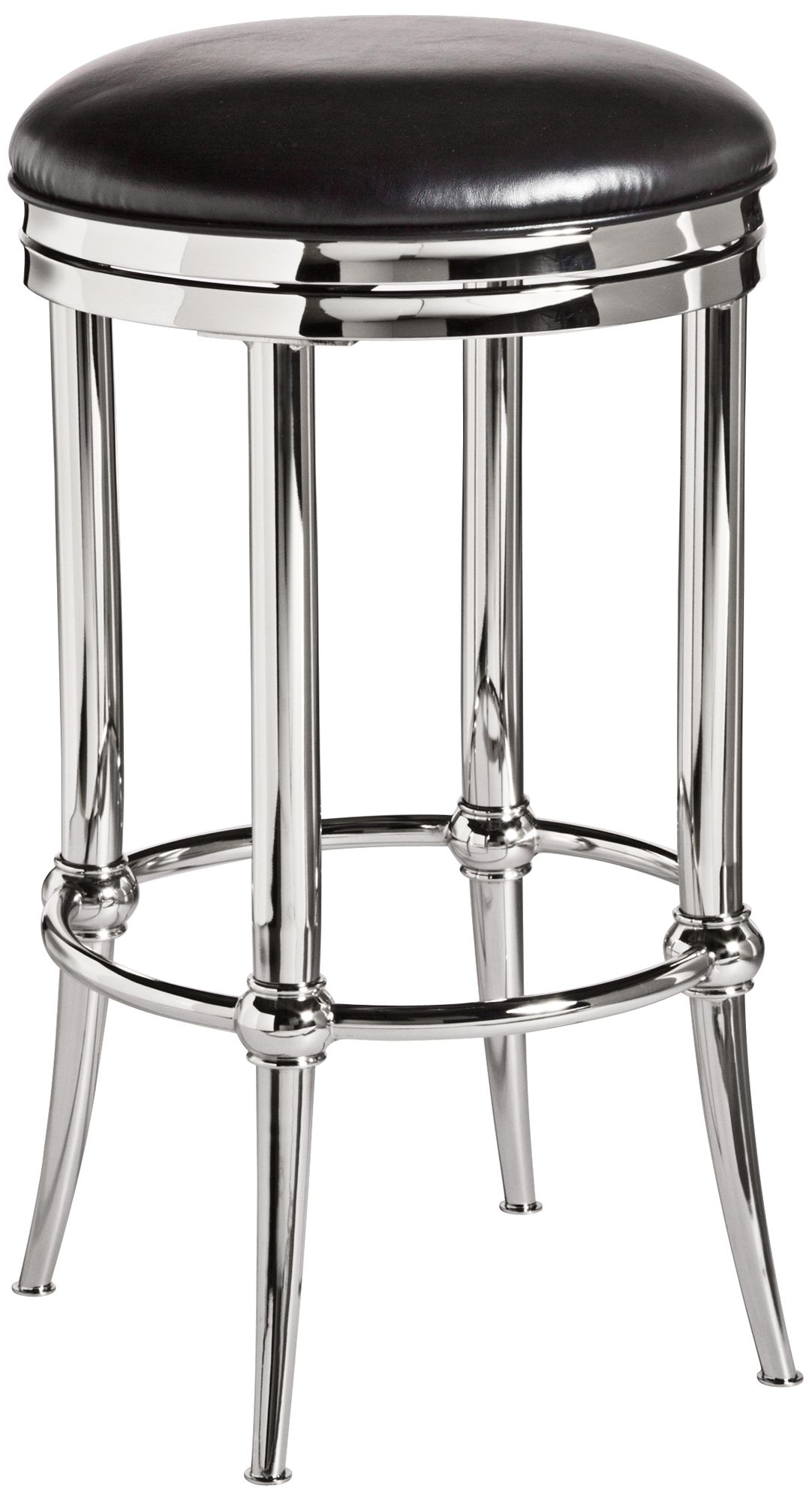 Hillsdale Cadman Shiny Nickel Swivel Bar Stool
