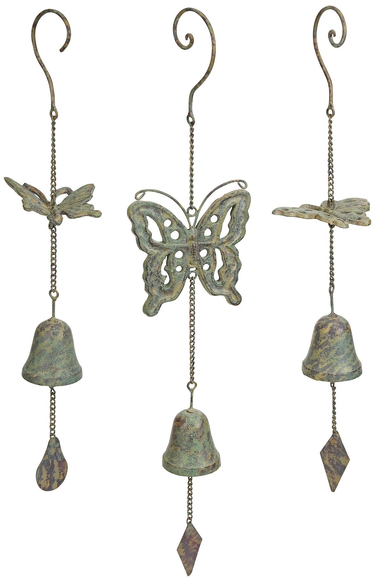 Set of 3 Nalia Iron Butterfly Wind Chimes