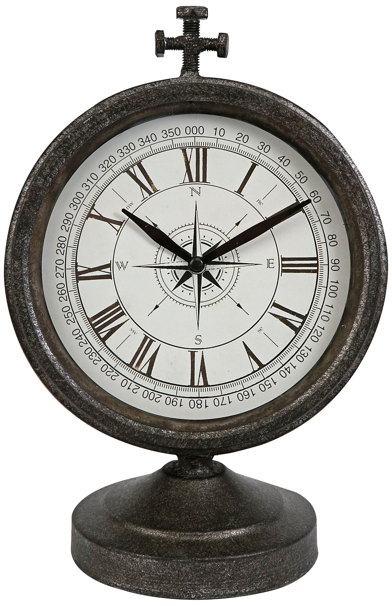 Thomas Wrought Iron Compass Desk Clock
