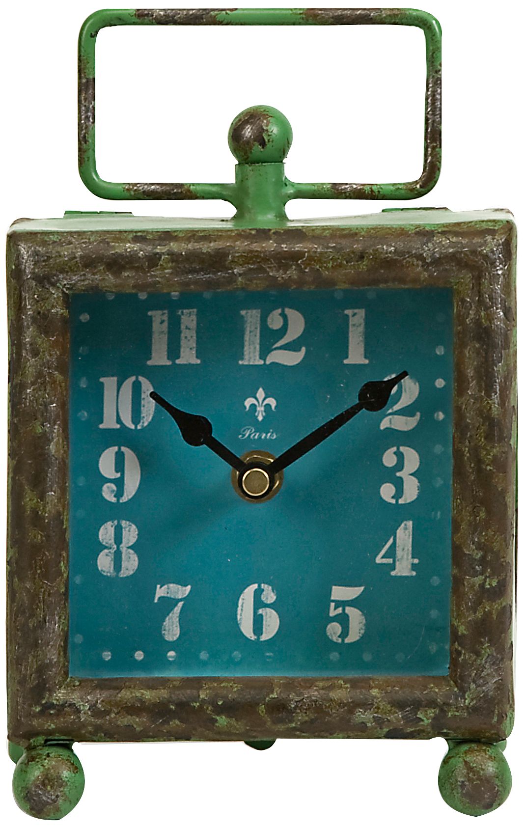 Fritch Retro Wrought Iron Turquoise Desk Clock