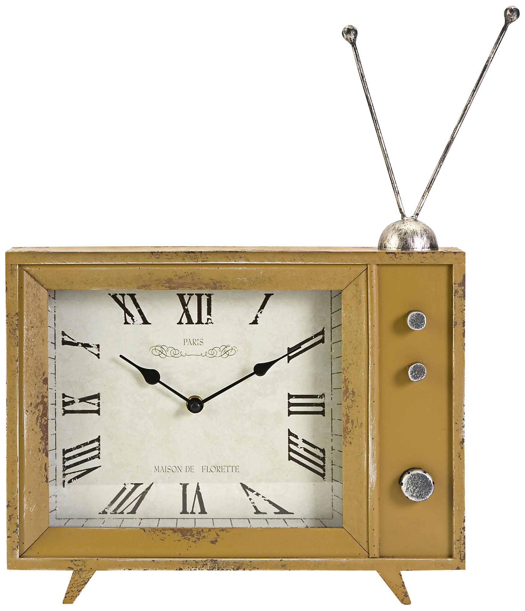 Garrett Retro TV Mustard Table Clock