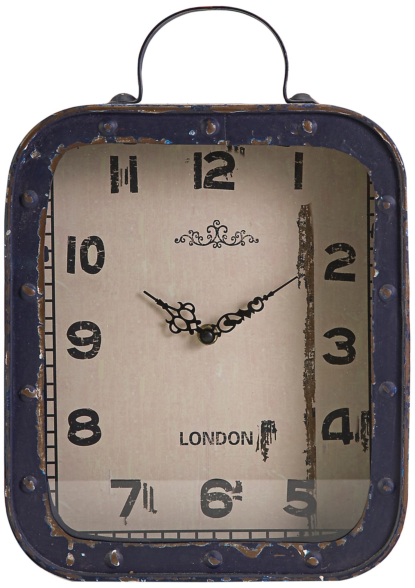 Mandovi Vintage Blue Iron Table Clock