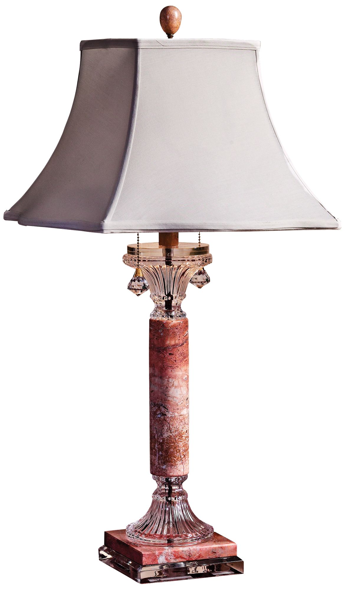 Dolyphn Crystal and Fuchsia Marble Table Lamp