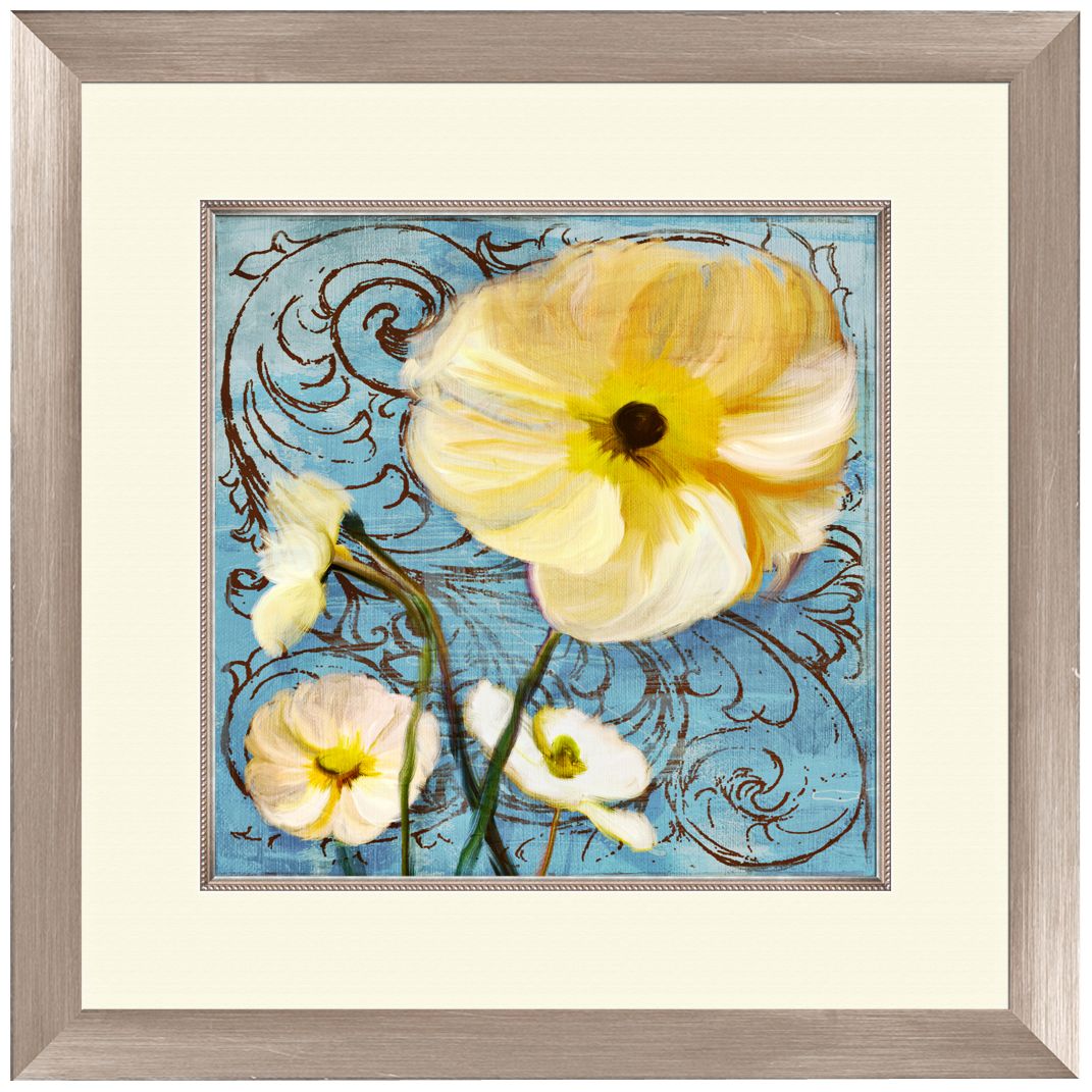 White and Yellow Flowers I 18 1/2" Wide Wall Art