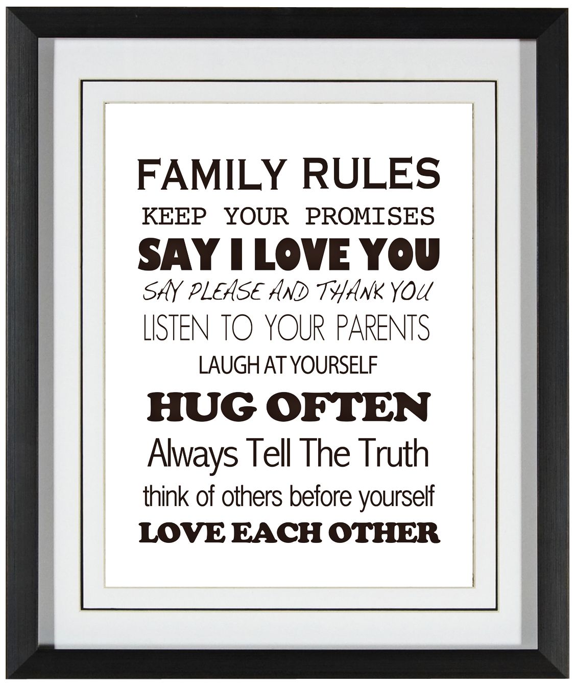 Family Rules III 21 1/2" High Wall Art
