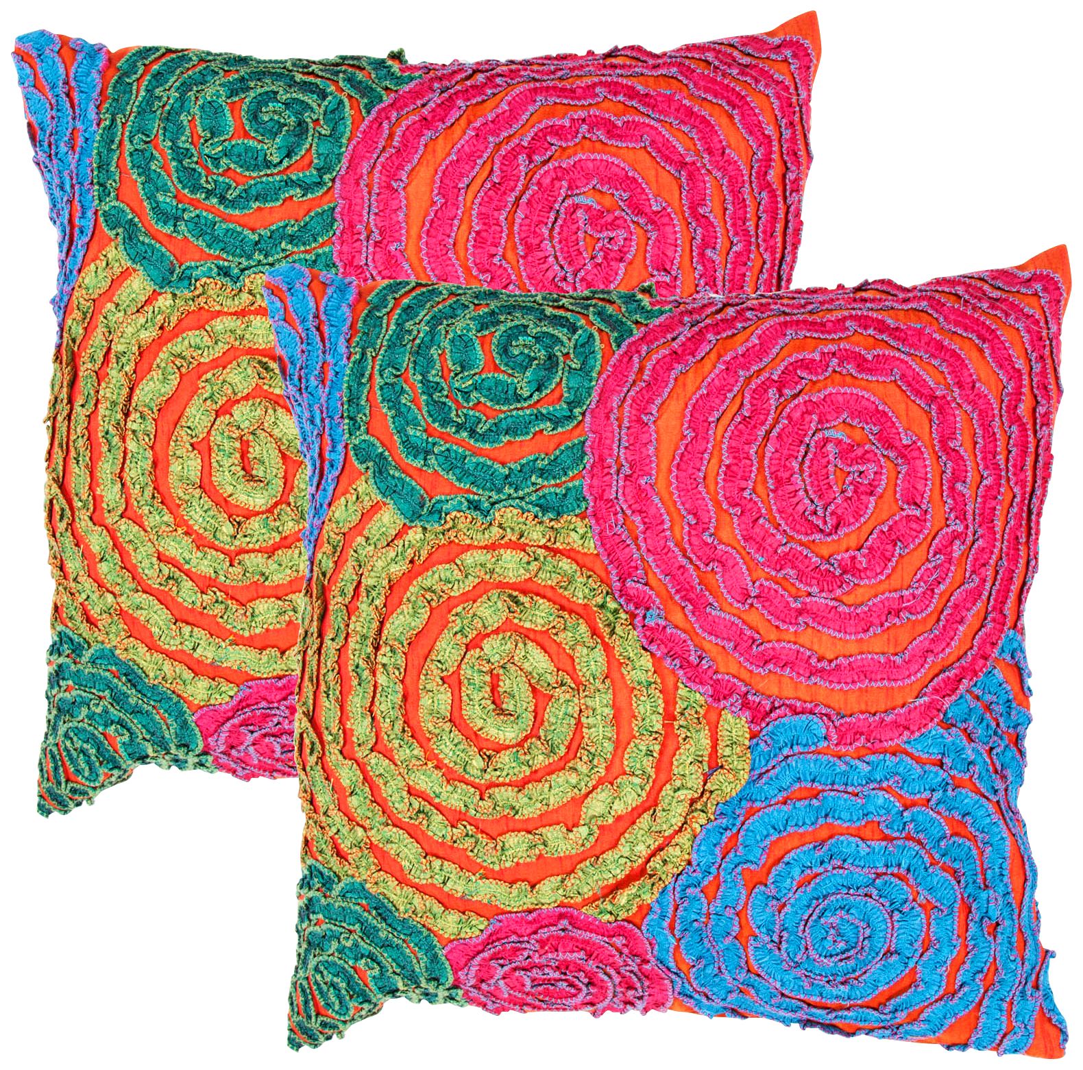 Textural Jasper Multi 18" Square Throw Pillow