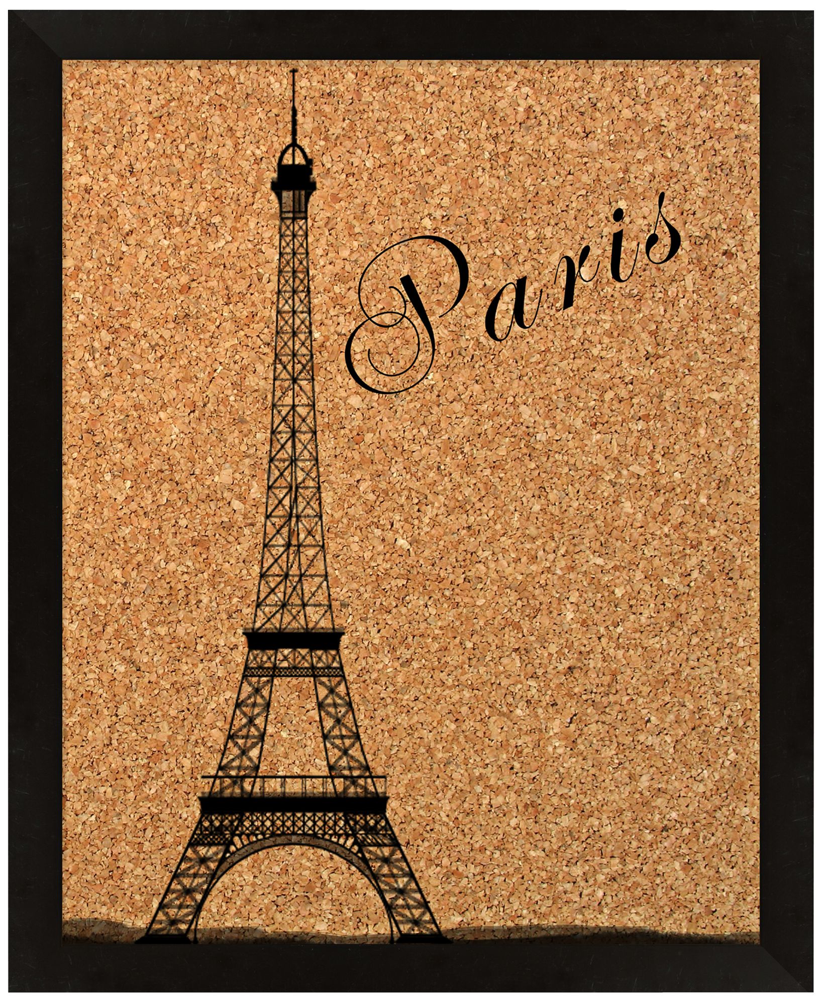 Paris Eiffel Silkscreened 18" Wide Corkboard