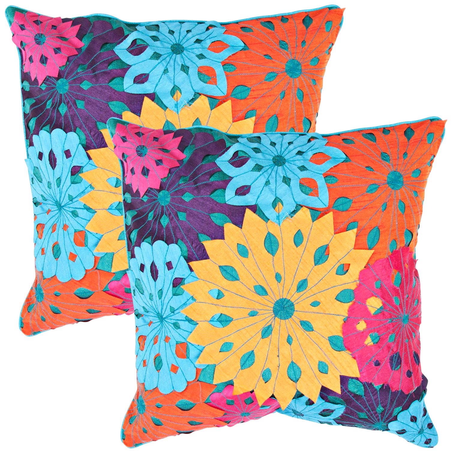 Textural Jade Multi 18" Square Throw Pillow