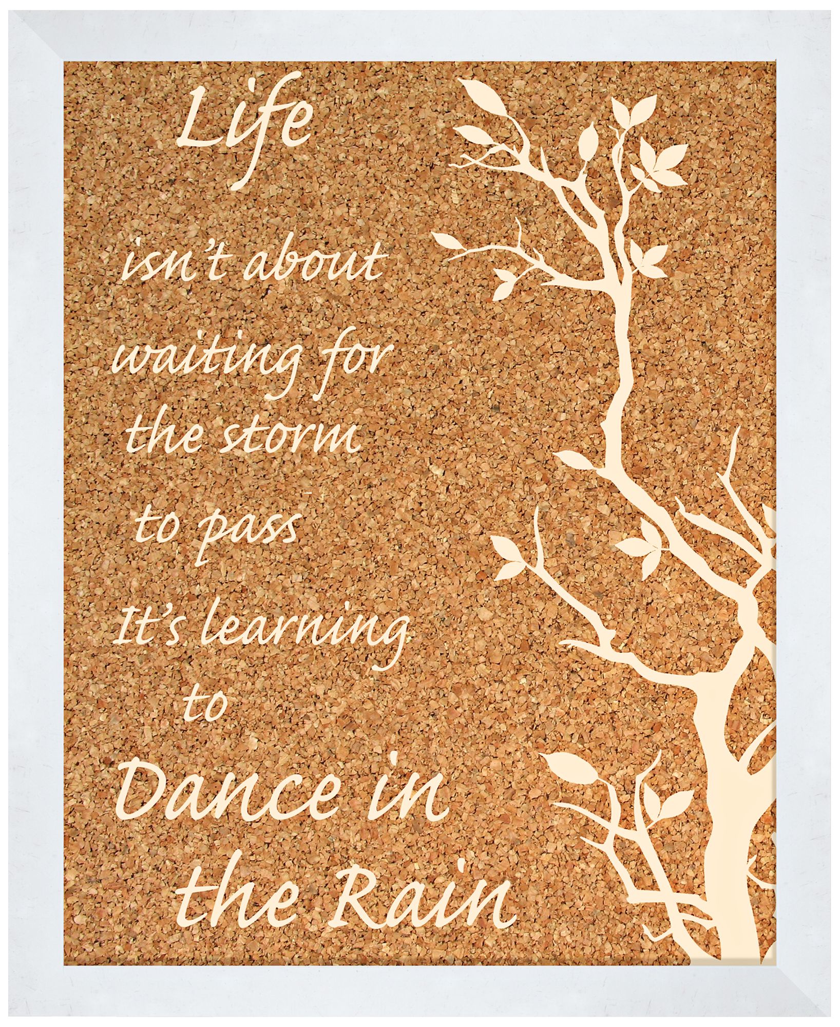 Dance in the Rain Silkscreened 18" Wide Corkboard