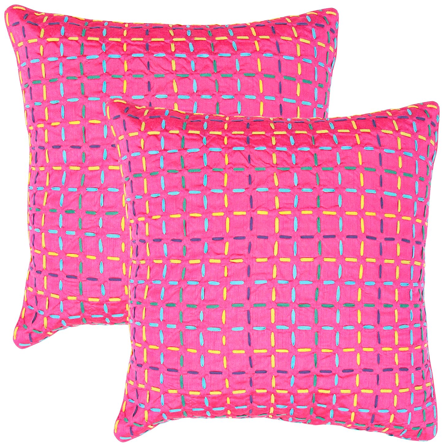 Textural Pink Multi 18" Square Throw Pillow