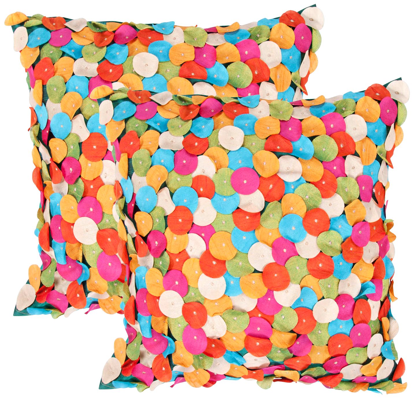 Textural Jade 18" Square Poly-Silk Throw Pillow