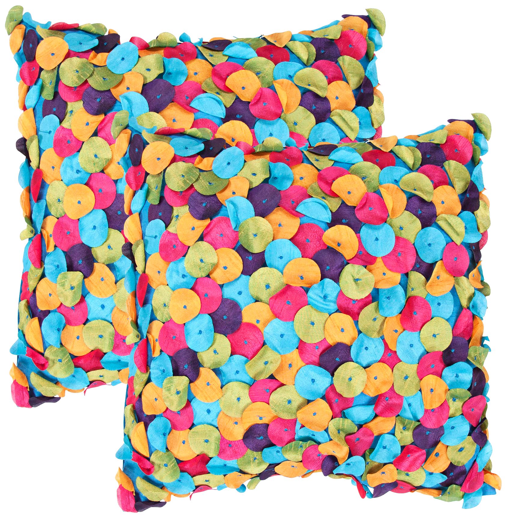 Textural Turquoise Multi 18" Square Throw Pillow