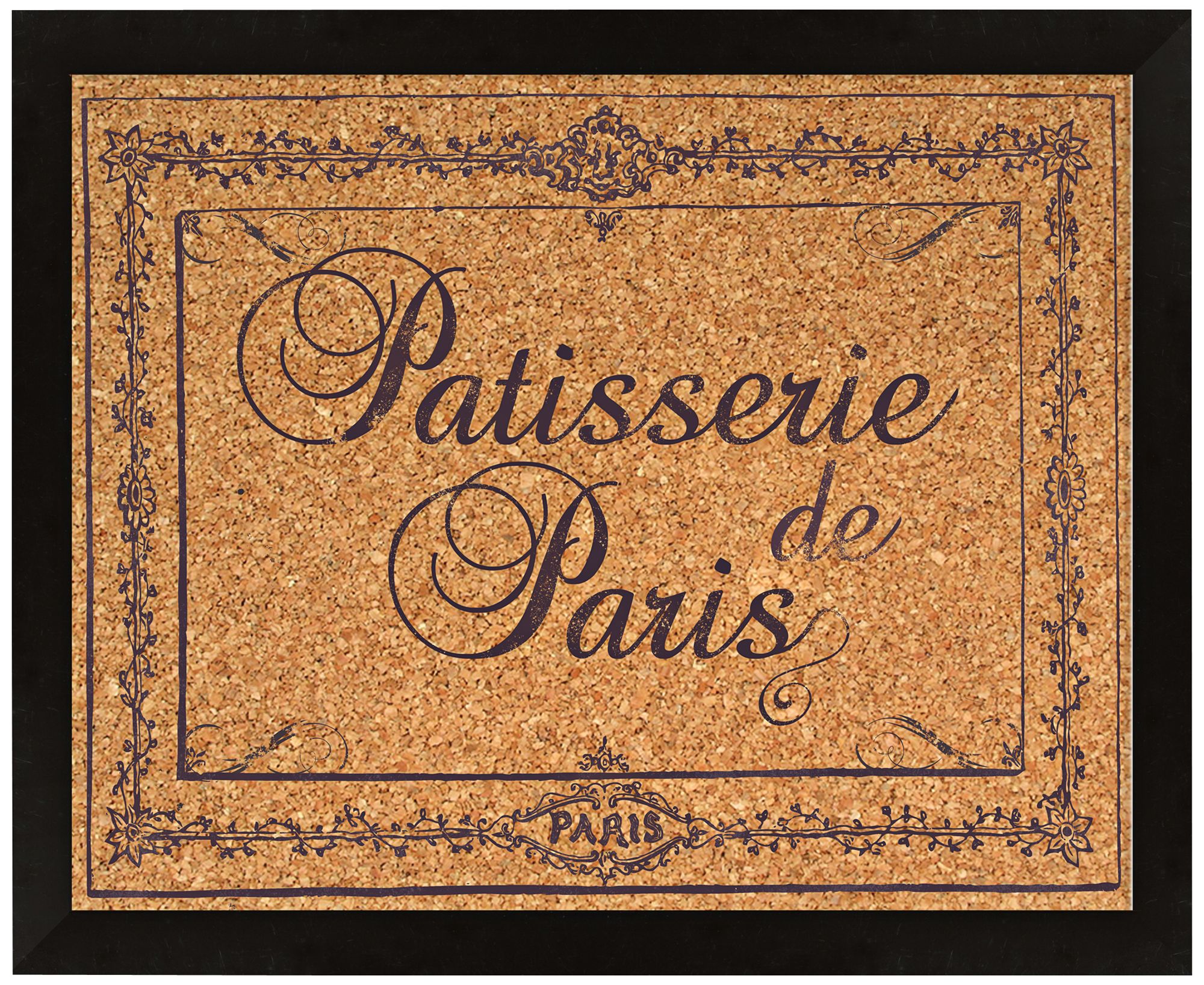 Paris Patisserie Silkscreened 22" Wide Corkboard