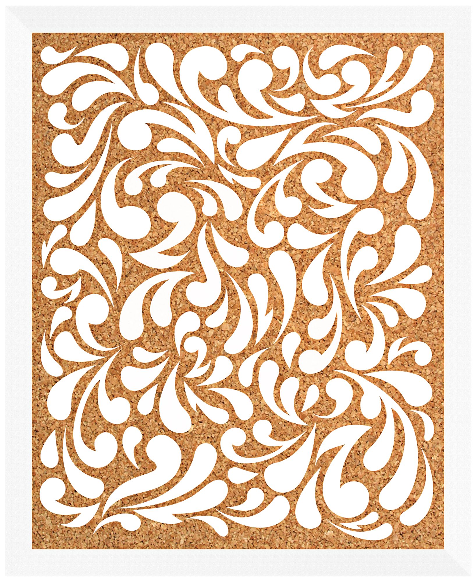 Floral Pattern Silkscreened 18" Wide Corkboard