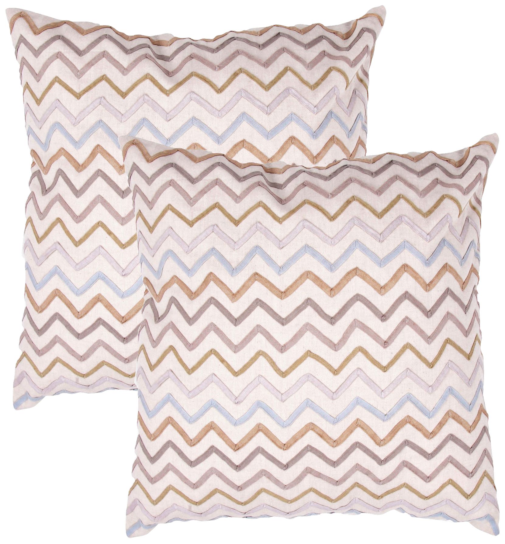 Tribal Textural Flax Zigzag 18" Square Throw Pillow