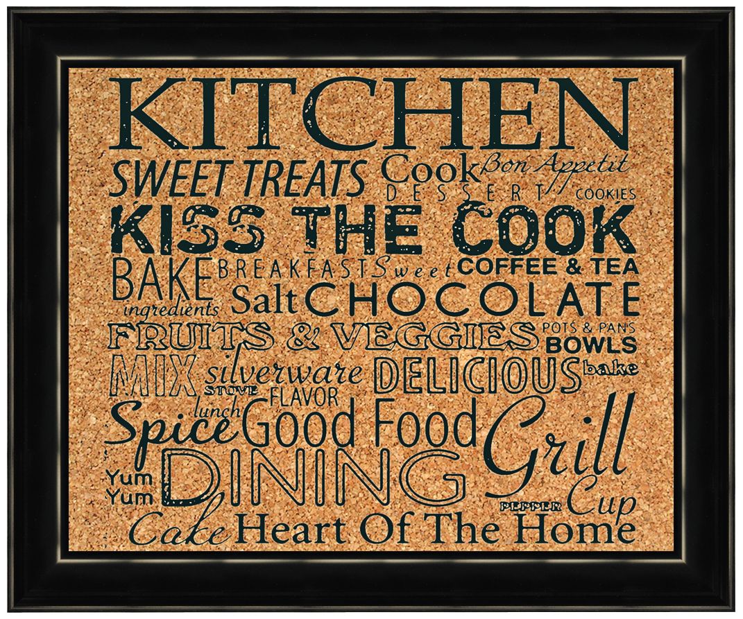 Kitchen Silkscreened 22" Wide Corkboard