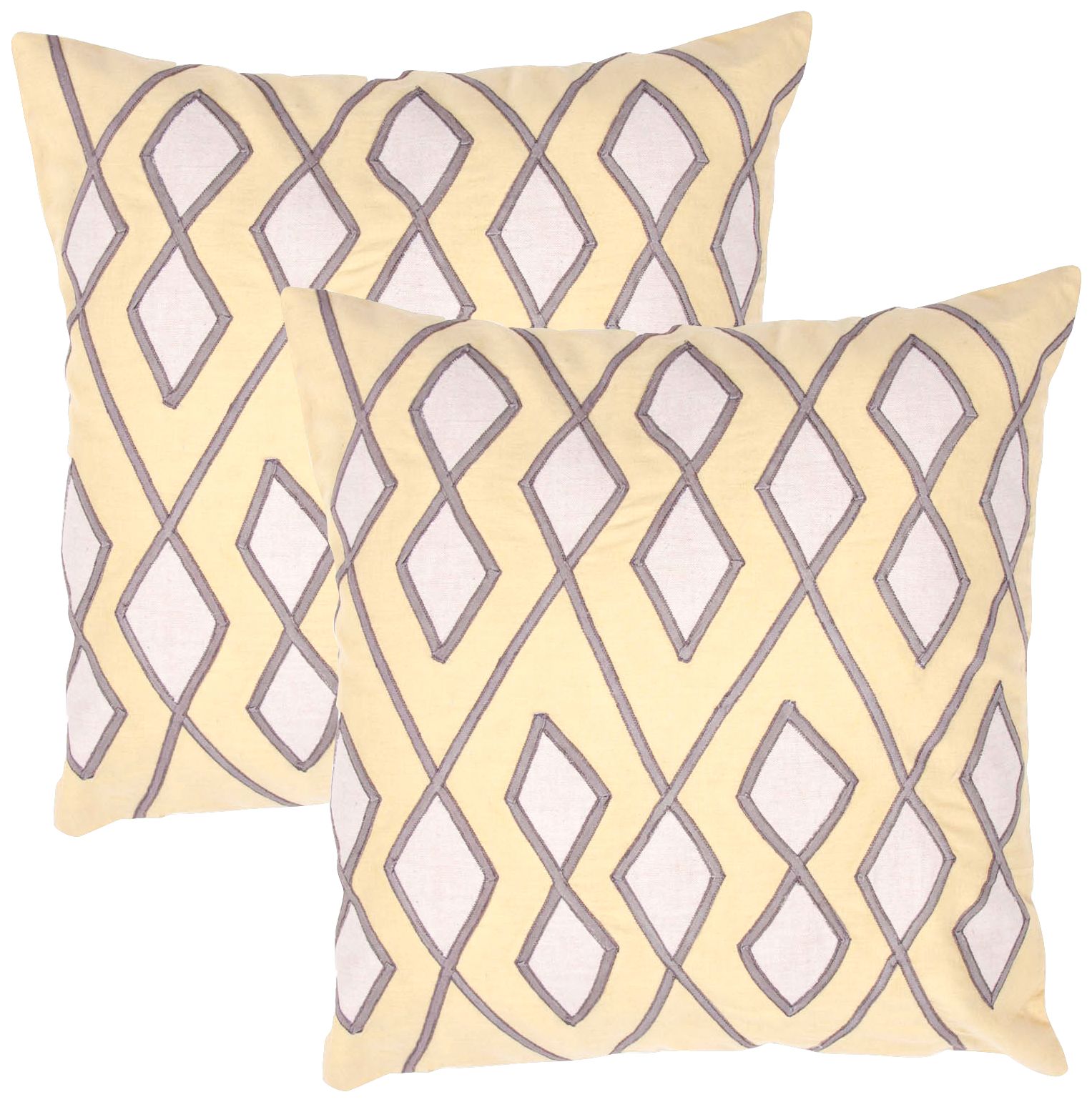 Tribal Textural Citrine Diamond 18" Square Throw Pillow