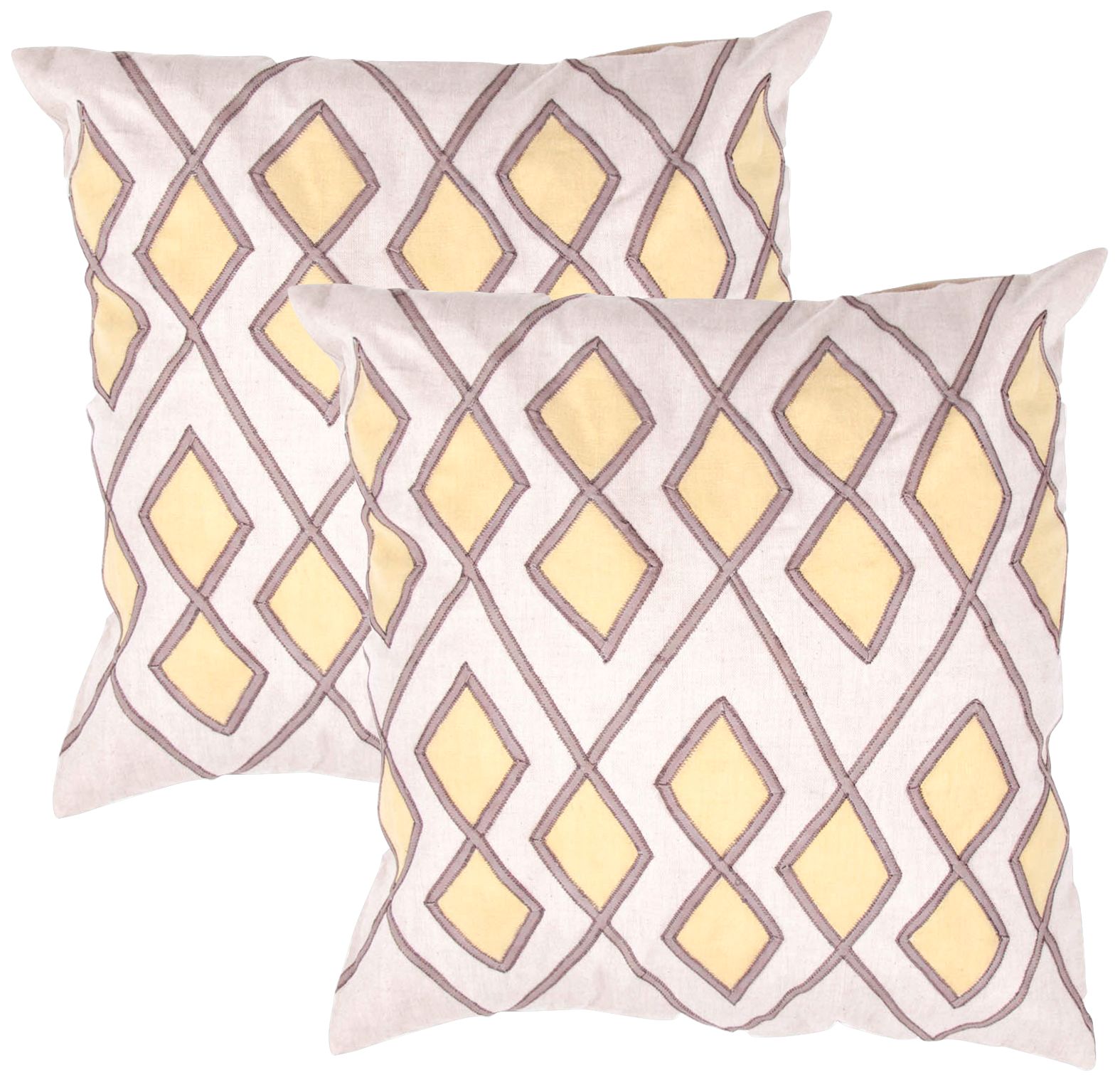 Tribal Textural Flax Diamond 18" Square Throw Pillow