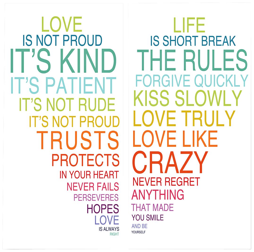 Love & Life Is Set of 2 Wall Art