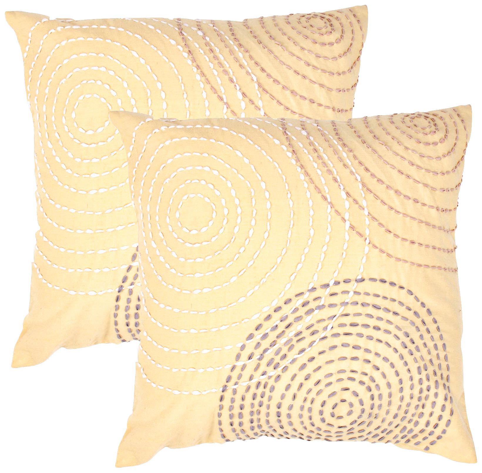 Tribal Textural Citrine Swirl 18" Square Throw Pillow