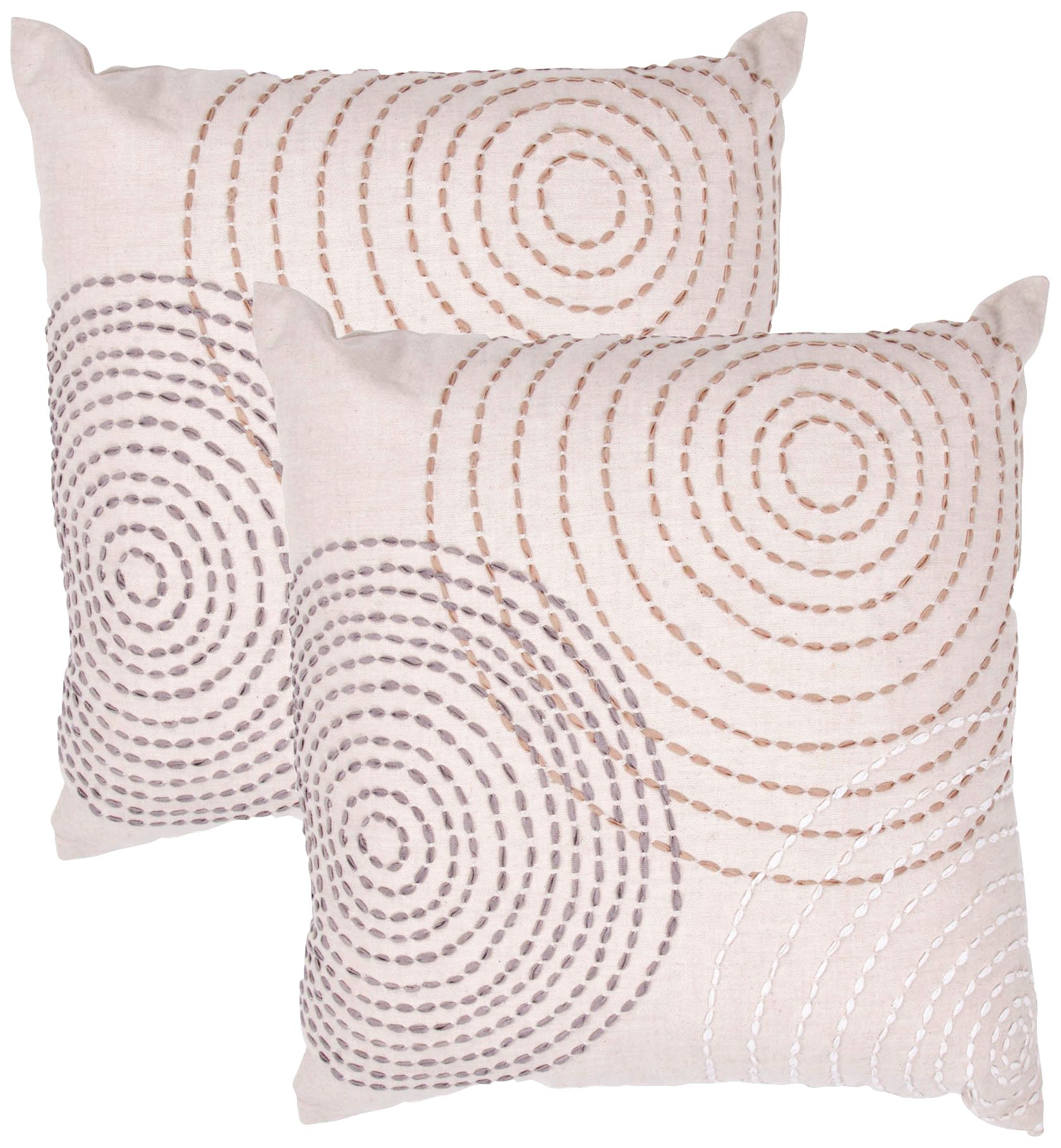 Tribal Textural Flax Swirl 18" Square Throw Pillow