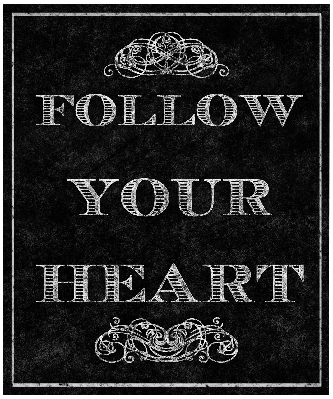 Follow Your Heart Vintage 20" High Canvas Wall Art