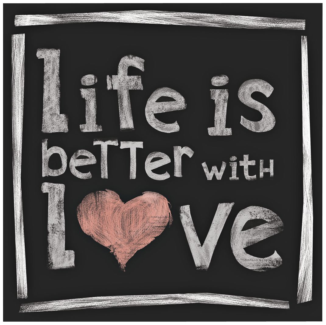 Life Is Better With Love 20" High Canvas Wall Art