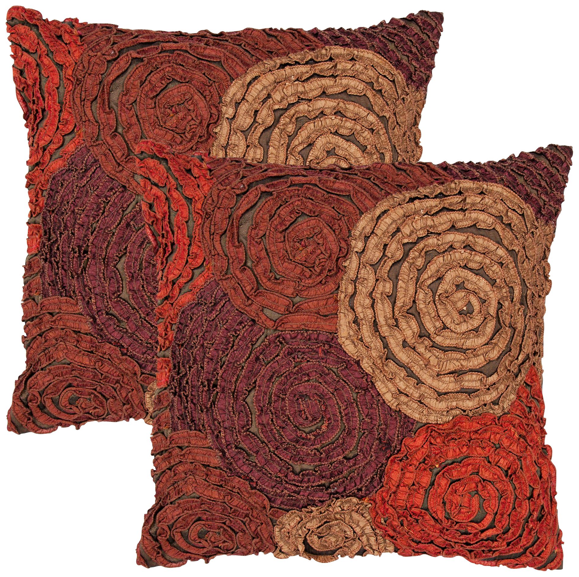 Houston Textural Burgundy 18" Square Throw Pillow
