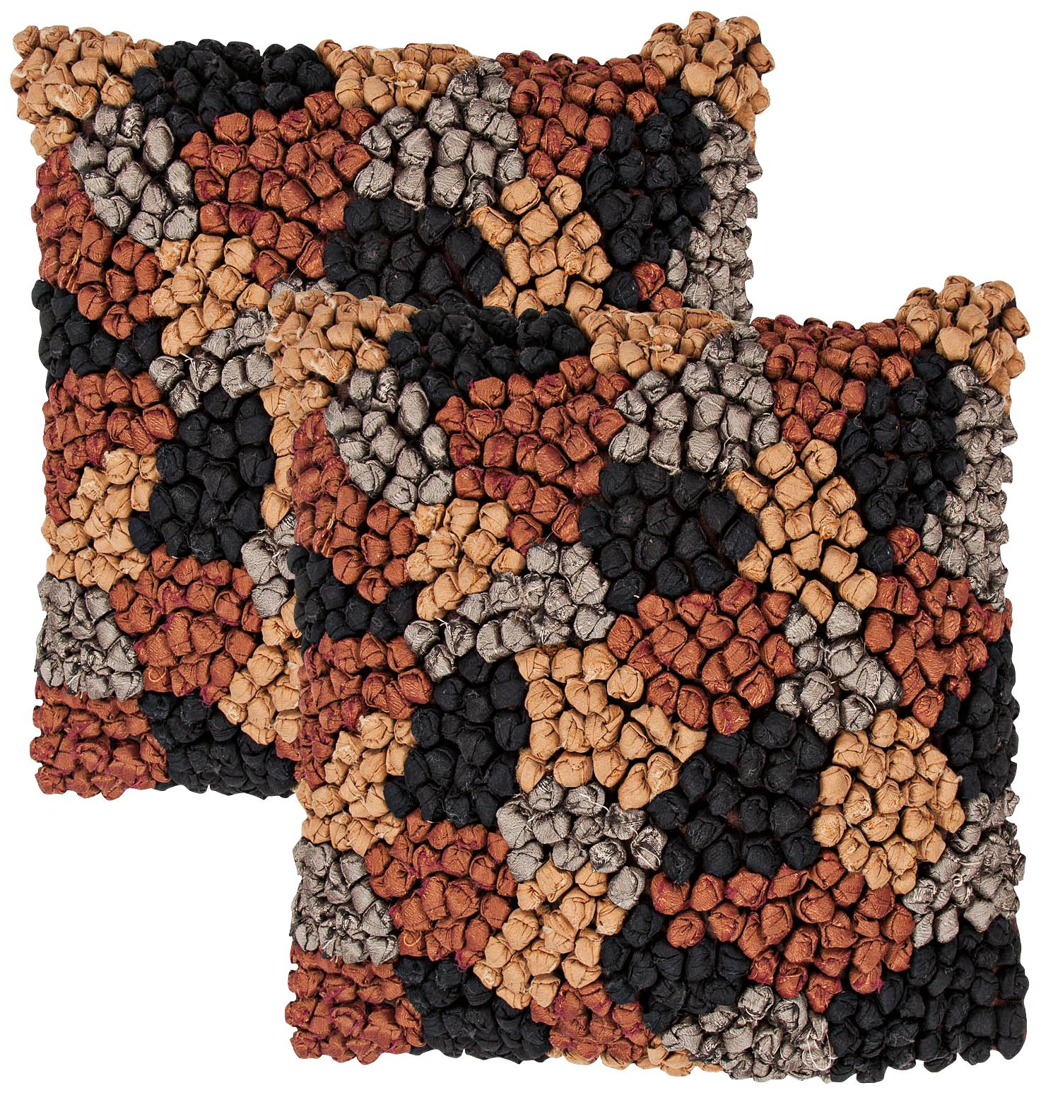 Houston Textural Chocolate Multi 18" Square Throw Pillow