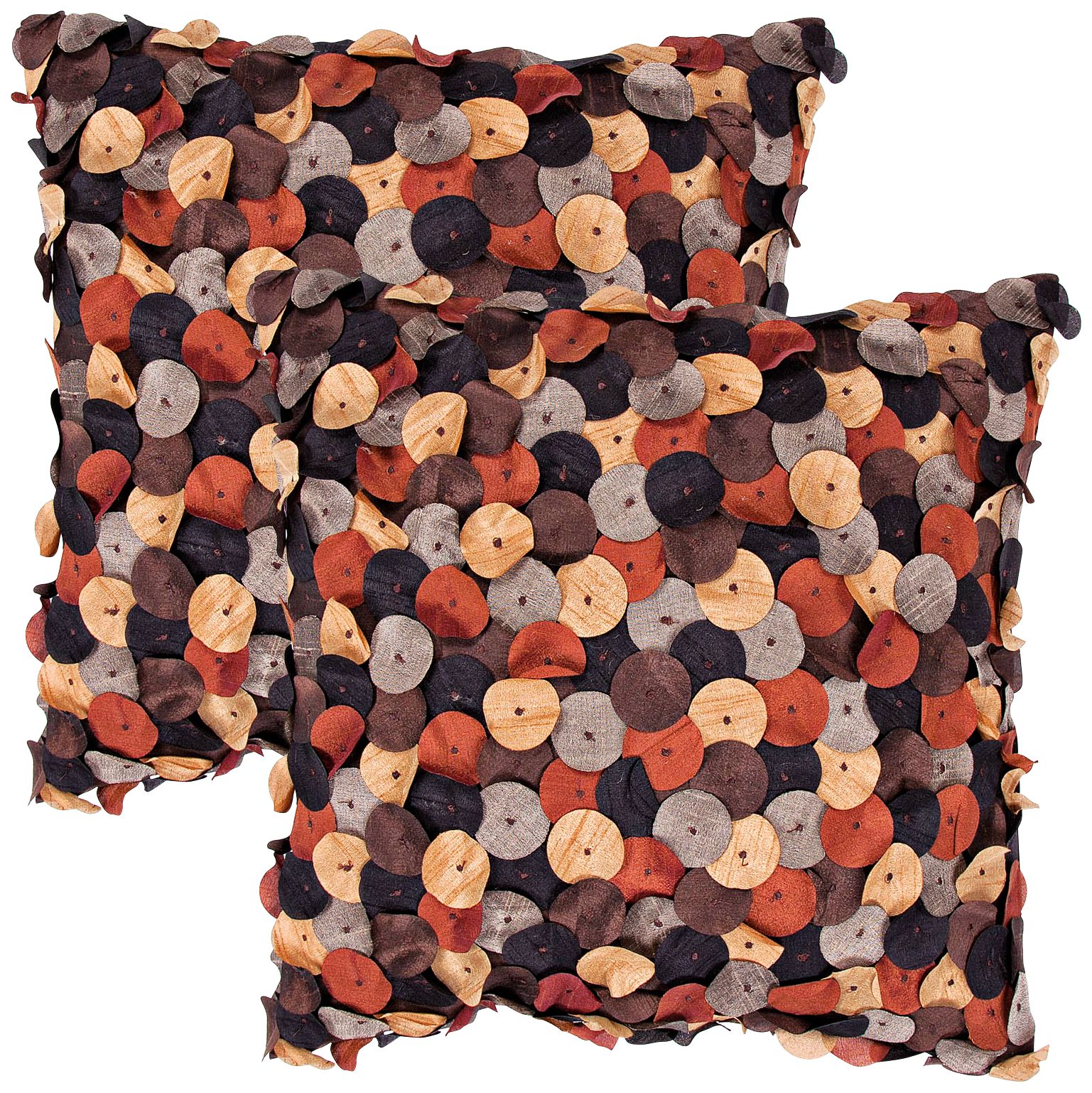 Houston Textural Chocolate 18" Square Cotton Throw Pillow
