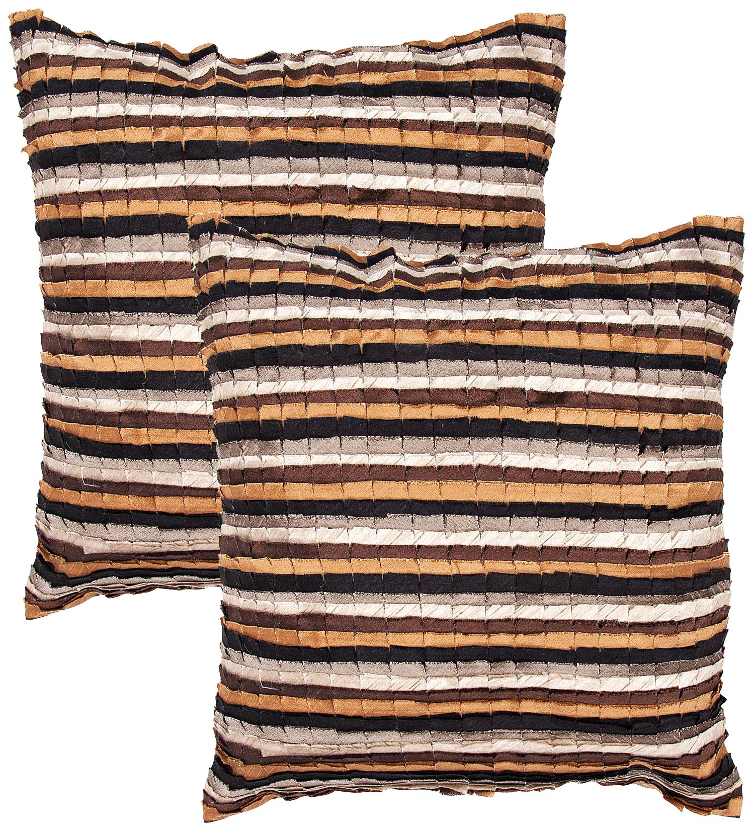 Houston Textural Chocolate Strata 18" Square Throw Pillow