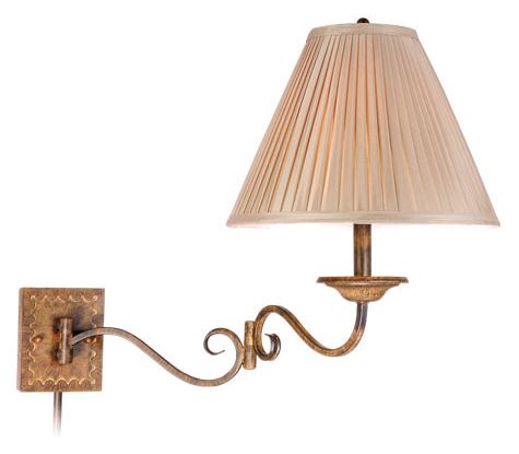 Mont Blanc Aged Walnut 19" High Swing Arm Wall Lamp