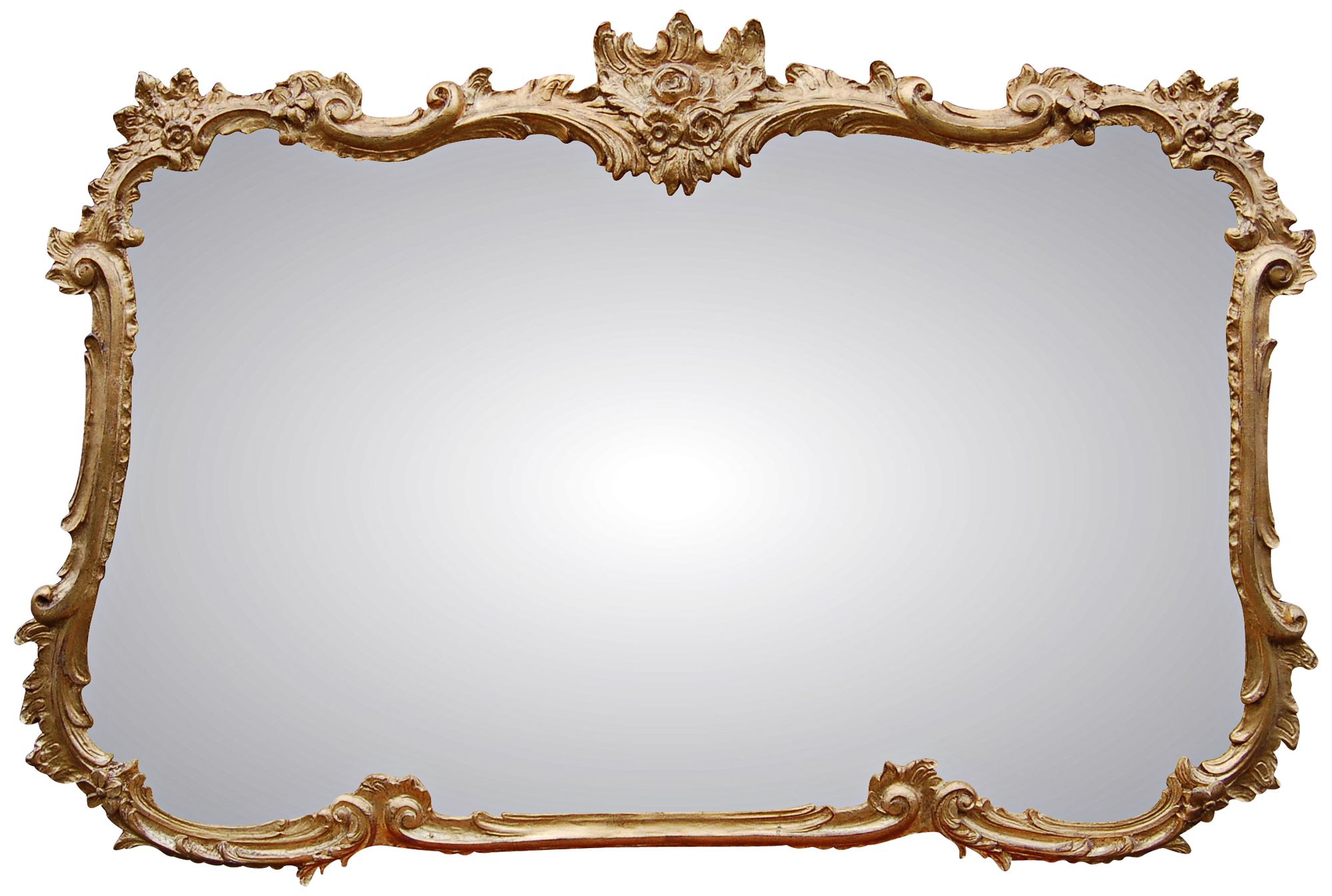 Buffet 44" Wide Gold Leaf Rectangular Wall Mirror