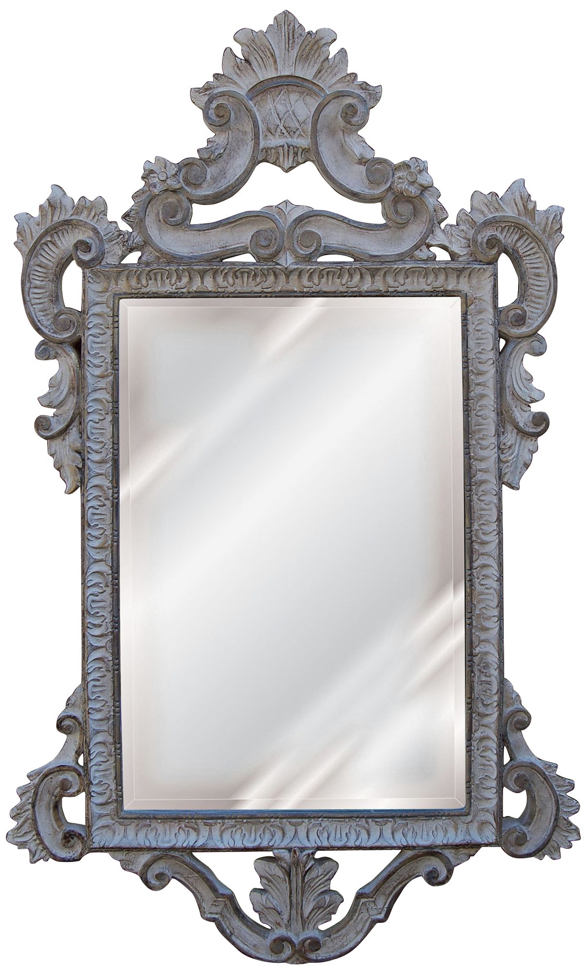 Templar 39" High Creme Gold And Silver Wall Mirror