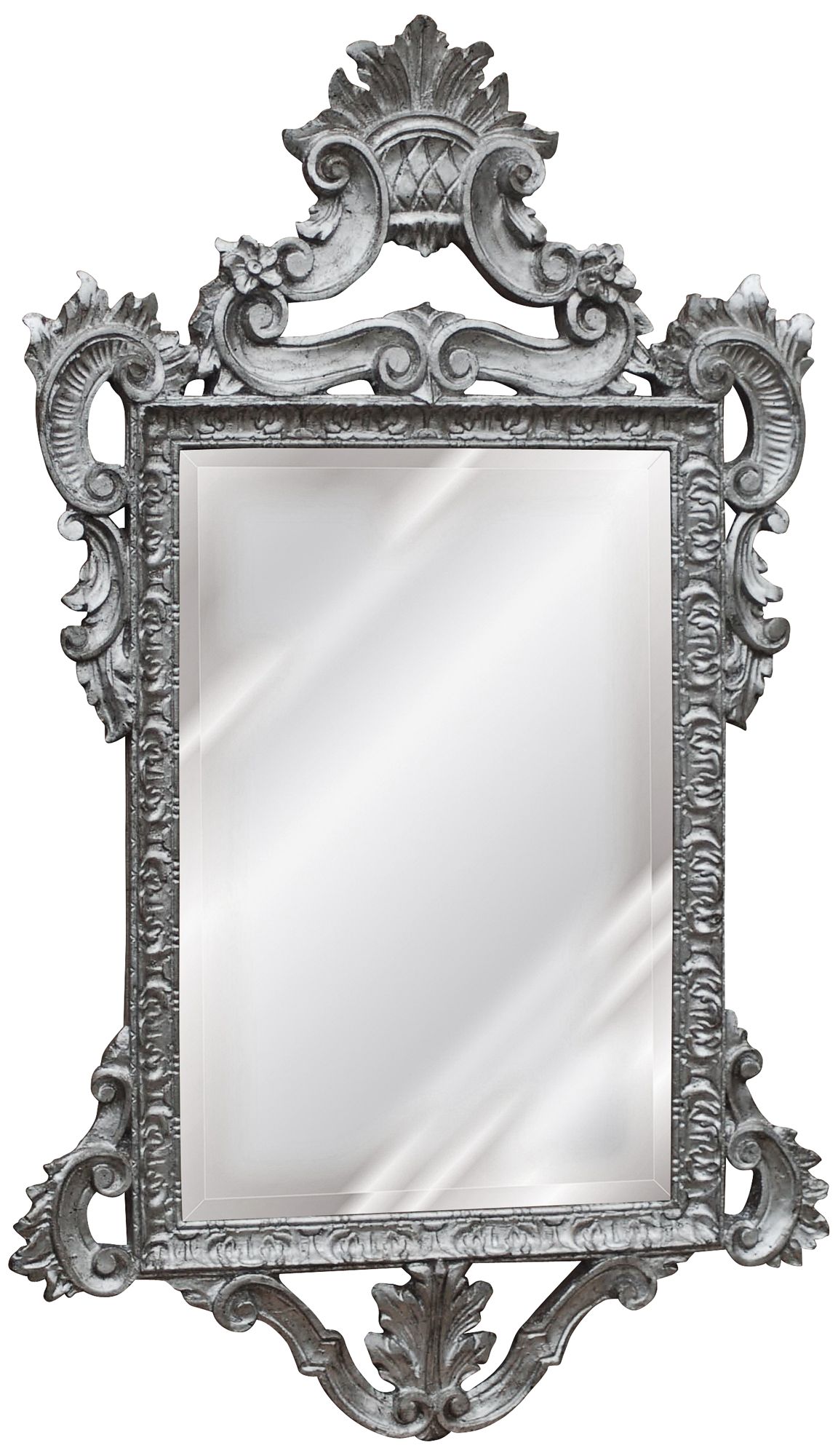 Templar 39" High Antique Silver Leaf Rectangular Wall Mirror