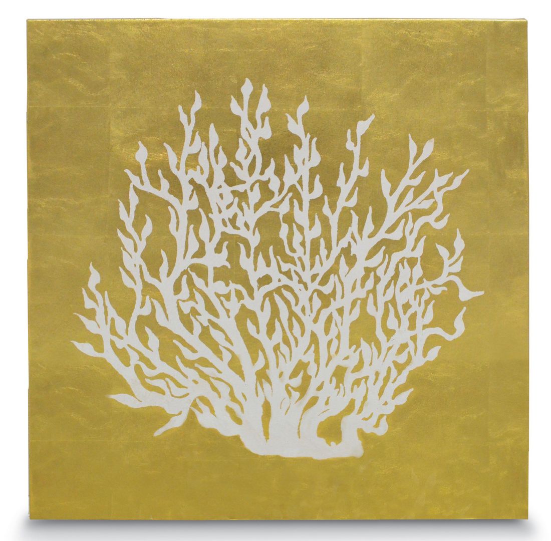 Sea Fan Leaf Coral 23 1/2" Square Coastal Wall Art
