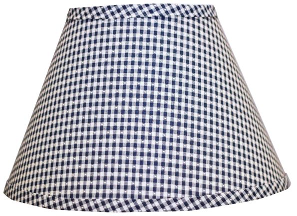 Indigo Gingham Checked Empire Lamp Shade 6x12x8 (Spider)