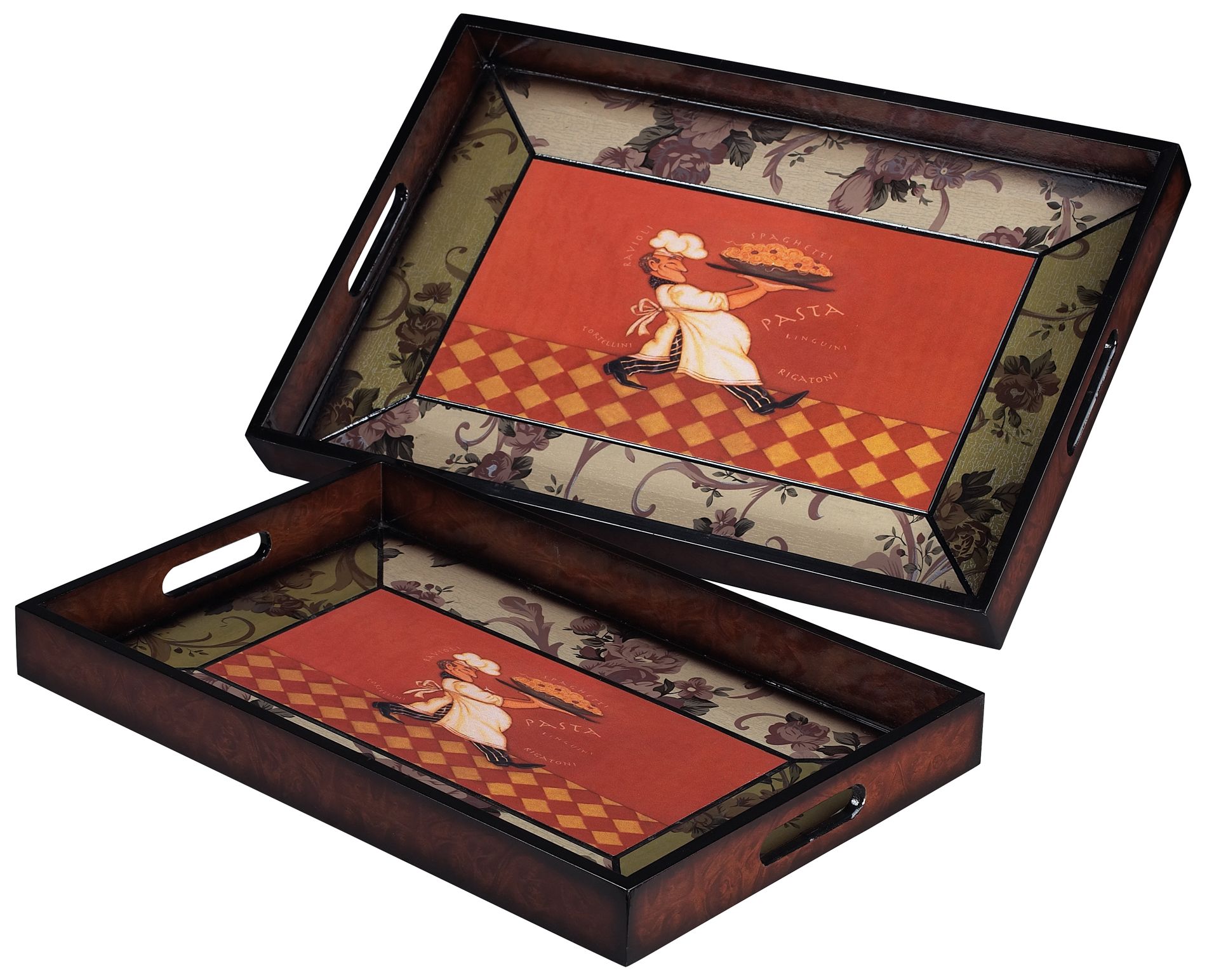 Set of 2 Busy Chef Serving Trays
