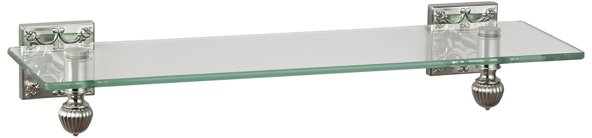 Glass and Brushed Steel Bathroom Shelf