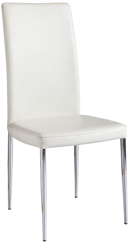 Set of 2 Posto White Leatherette Side Chairs