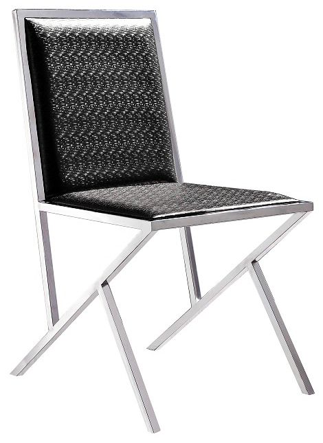 Set of 2 Stracco Chocolate Leatherette Side Chairs