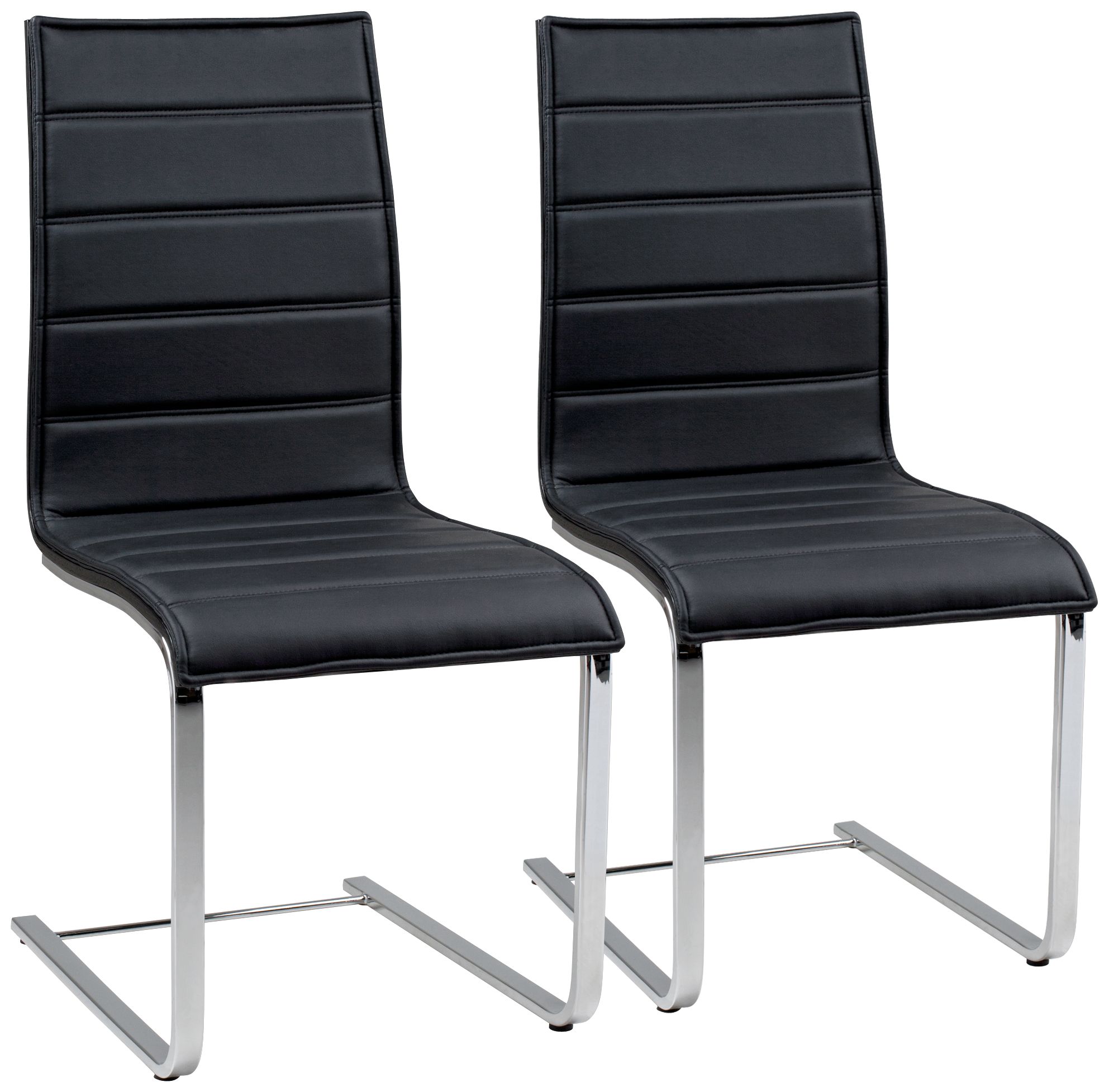 Set of 2 Mayweather Black Oak Steel Dining Chairs