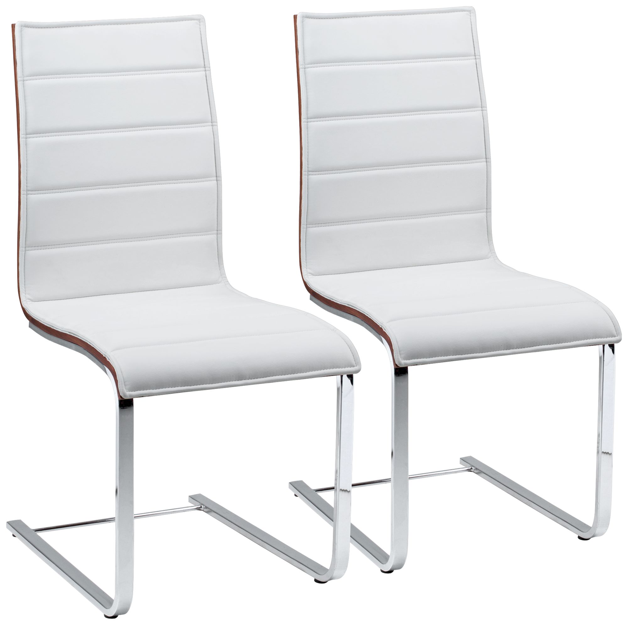 Set of 2 Mayweather Walnut Steel Dining Chairs