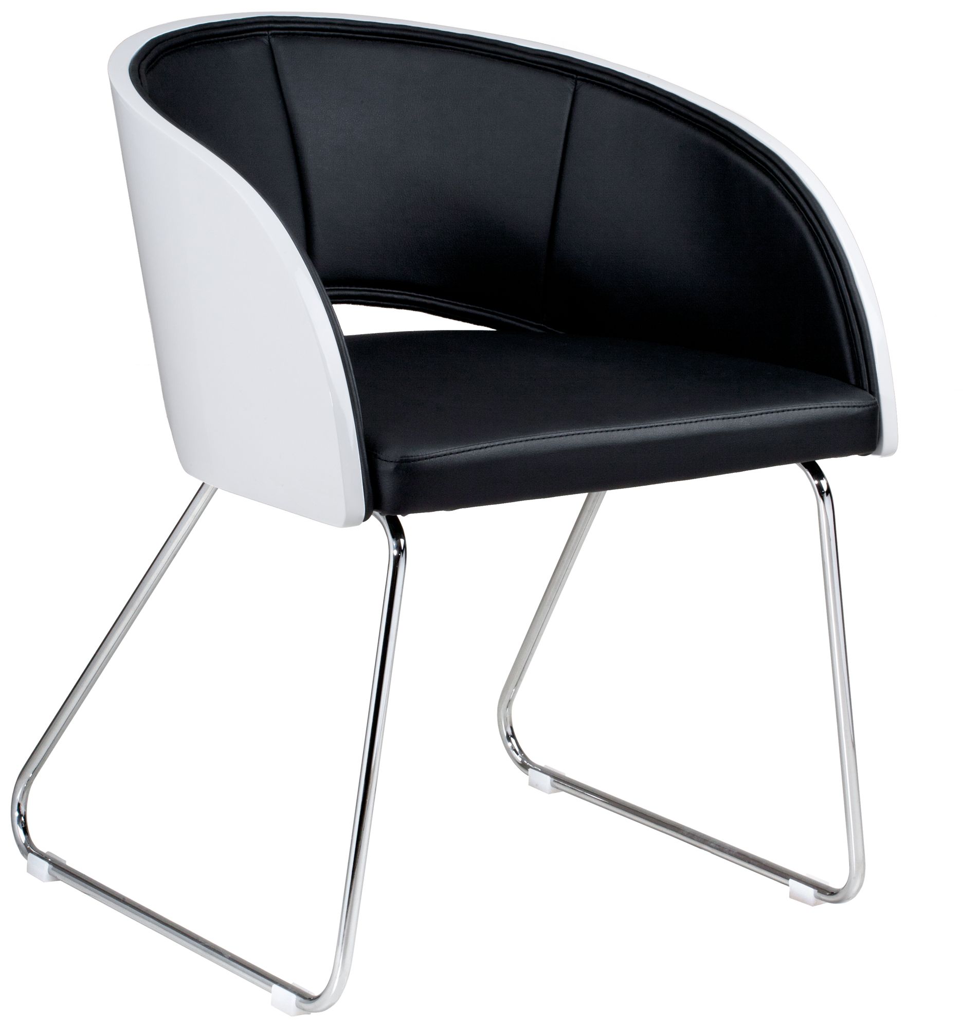 Beta Modern White and Black Club Chair