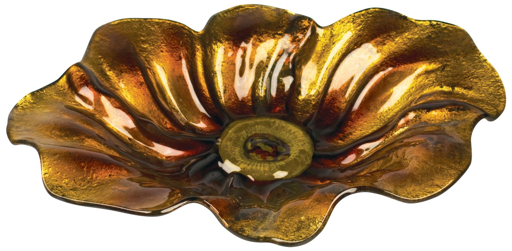 Gold Glass Flourishing Dish